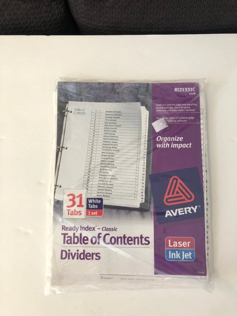 Avery Ready Index Dividers 31 Tabs Customizable Table Of Contents 11128
